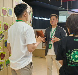 a person talking to a group of people