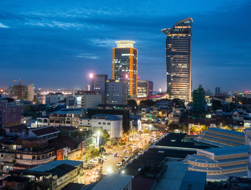 a city with many buildings and cars
