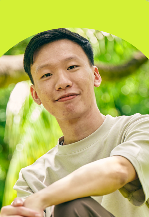 a blue and green background with a blue circle