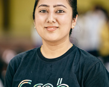 a woman smiling at camera