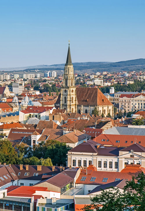 a city with many buildings