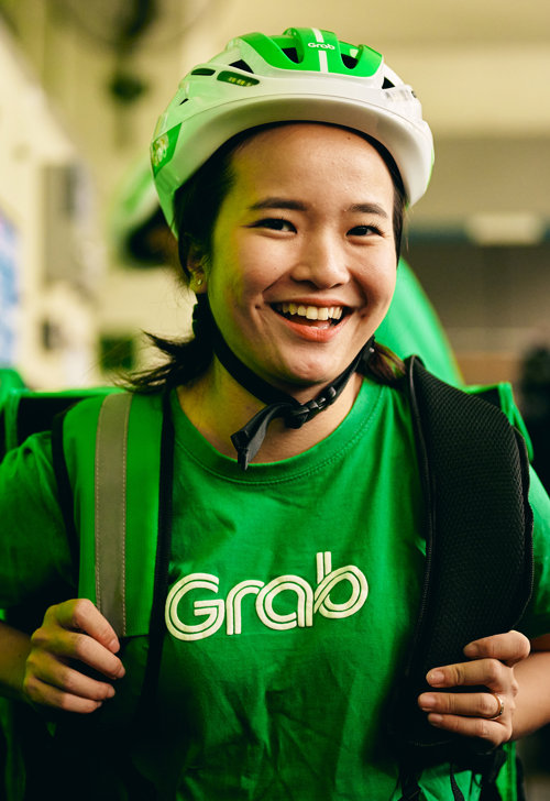 a person wearing a helmet and backpack