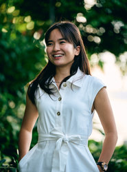 a woman in a white dress