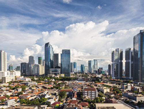 a city with many tall buildings
