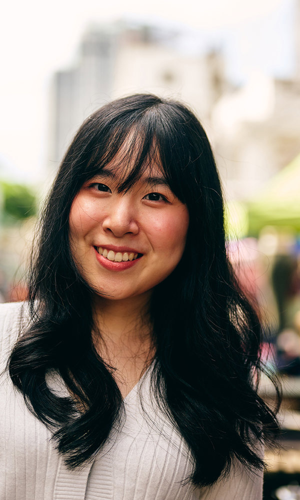 a woman smiling at camera