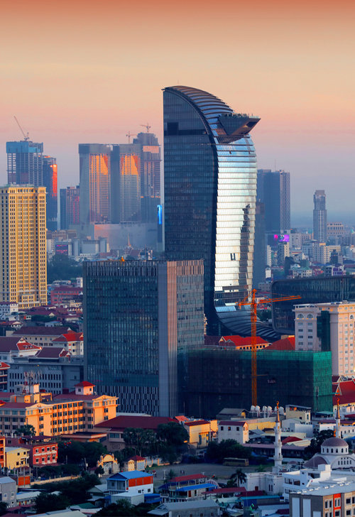a city with many tall buildings